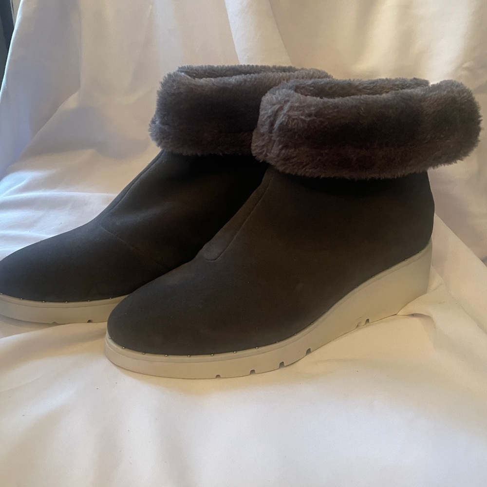 Steven Natural Comfort Bingo Leather Suede Women’s Ankle Boots in Grey ~ NEW